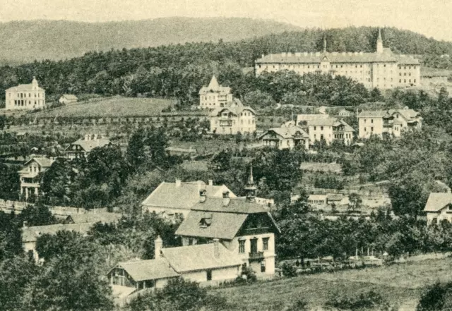 AK 1898 -Gruss aus PRESSBAUM- Blick auf den Ort mit Sacré Coeur