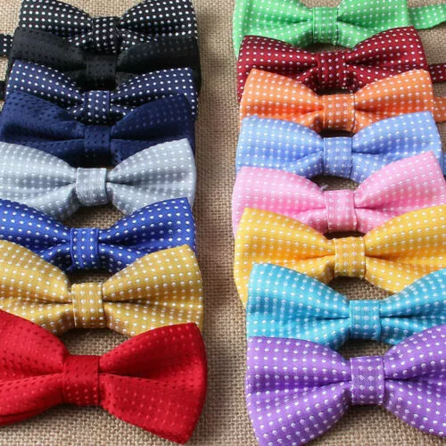 New Baby Toddler Boys Pre Tied Jacquard Weave Spotty Bow Tie Dickie Bow **UK**