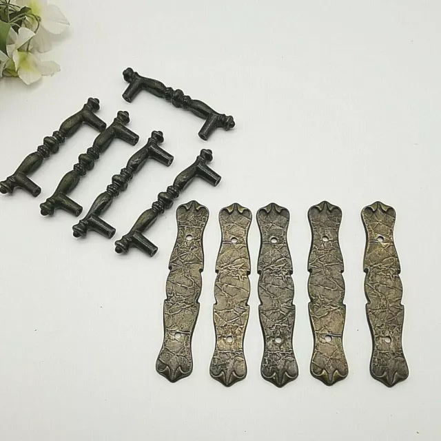 Amerock Carriage House 5 Vintage Cabinet Drawer Pulls: Handles and Plates 176A-1