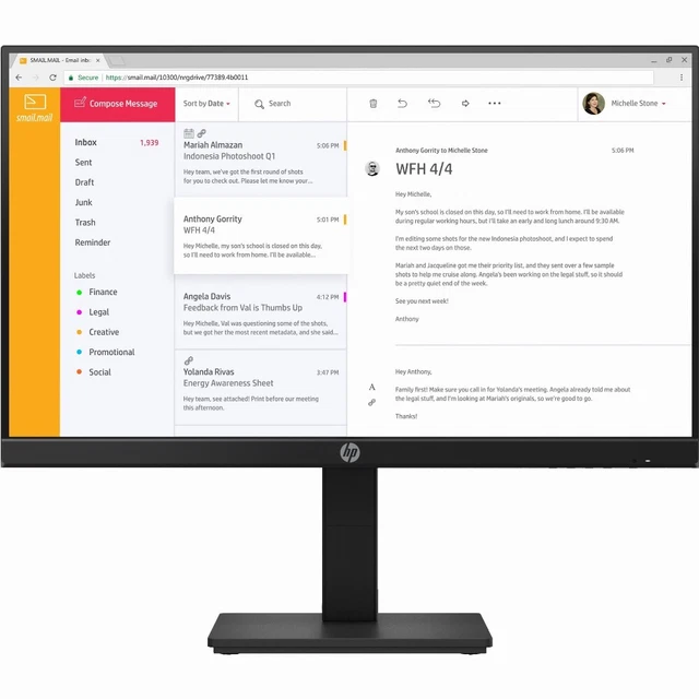 HP 24 Zoll FullHD Monitor P24h G4 IPS LED 16:9 Bildschirm 1920 x 1080 Pixel 14ms
