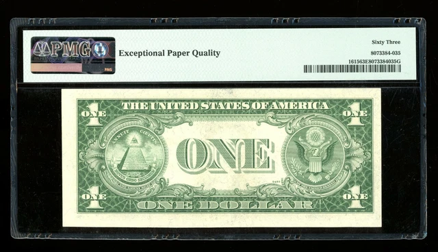 DBR $1 1935-F Silver Fr. 1615 XI Block PMG 63 EPQ Serial X49429509I 2