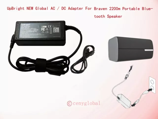  UpBright 19V 3A AC/DC Adapter Compatible with Braven