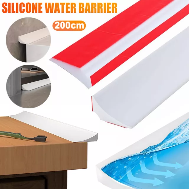 2M Silicone Shower Tray Sealing Strip Bath Sink Edging Edge Seal Trim Barrier UK