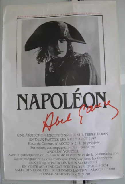 NAPOLÉON: Affiche projection à Ajaccio les 6 et 7 août 1987 du film d’Abel