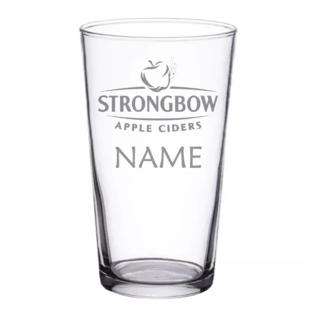 Personalized Engraved Pint Strongbow Apple cider glass Birthday