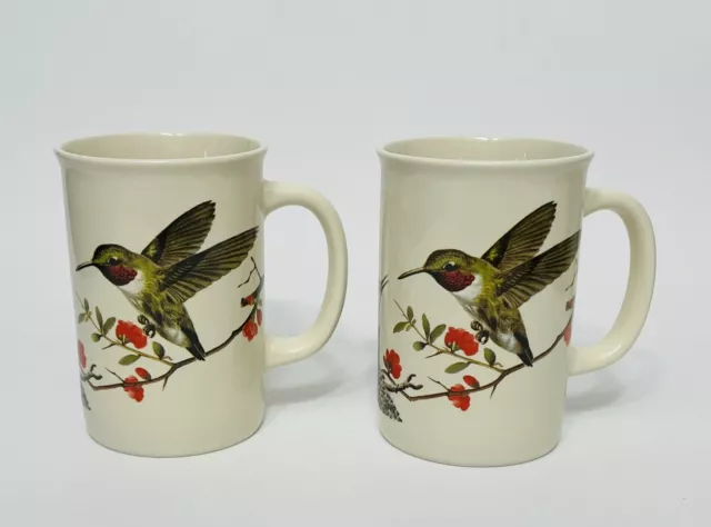 Set Of 2 OTAGIRI Hummingbird Family Mom Dad & Babies Nesting Coffee Mugs 8 Oz