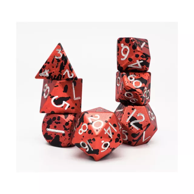 Level Up Dice Dual Anodized Poly Set - Red & Black (7) New