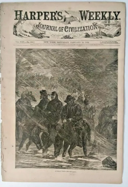 Harper's Weekly 1/16/1864 Averill's Raid   Advance of the Army of the Potomac