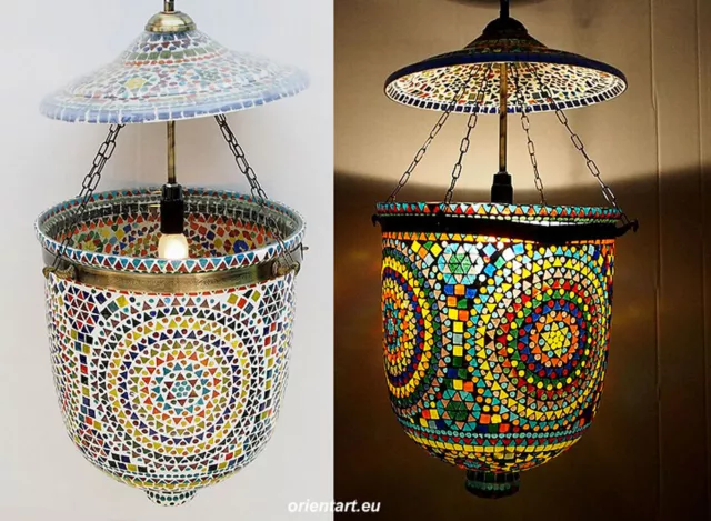 riesen orient Kolonial Mosaik Glas Hängalmpe lampe Mosaic Glass Pendant light XL