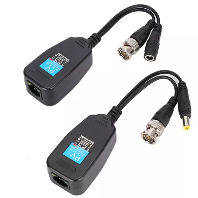 Coppia Trasmettitori Video Alimentazione RJ45 BNC Balun HD-CVI HD-TVI HD-AHD.