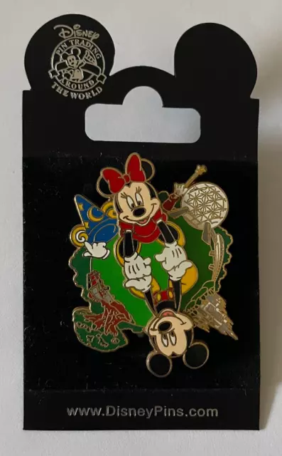 NEW Disney Pin Mickey Mouse and Minnie Mouse Moveable 3D Pin. Disney World Parks