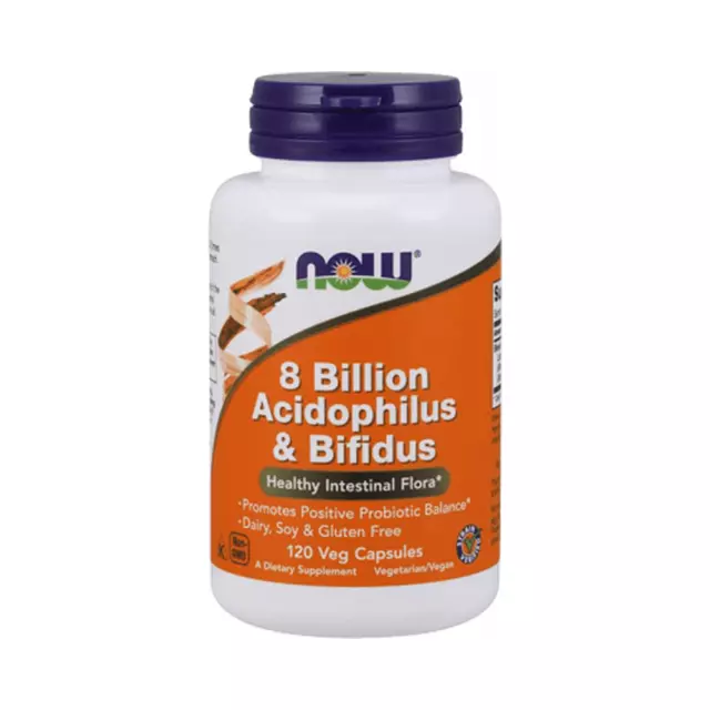 Now Foods 8 Billion Acidophilus & Bifidus (120 vcaps) Unflavoured - Probiotiques