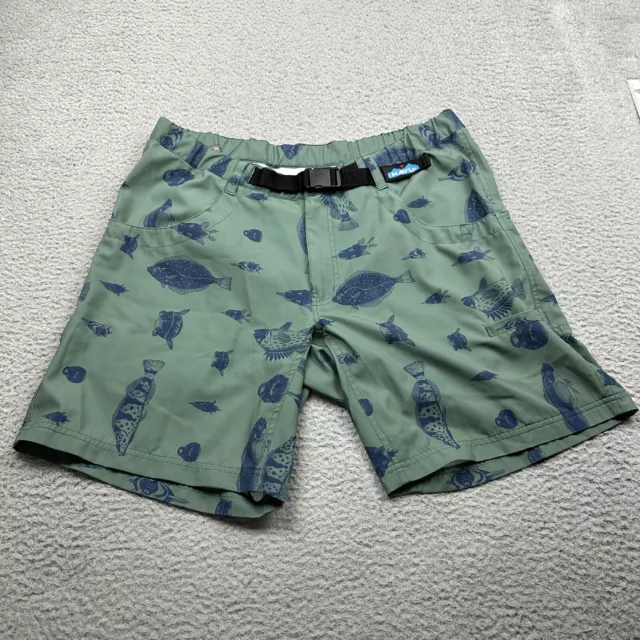 Kavu Shorts Mens Extra Large Belted Fish All Over Print Outdoor Fishing