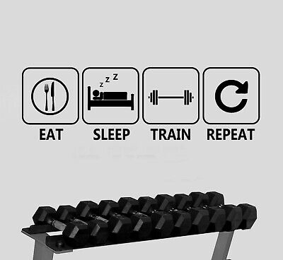 Eat Sleep Treno Repeat Fitness Esercizi Mantenere Per Motivazione Muro Adesivo