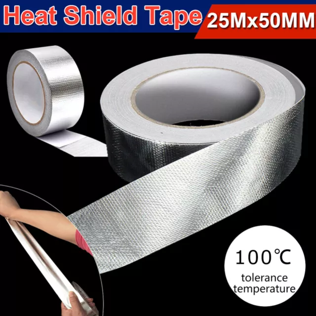 5x Aluminium Foil Adhesive Sealing Exhaust Header Pipe Cool Tape Heat Insulation