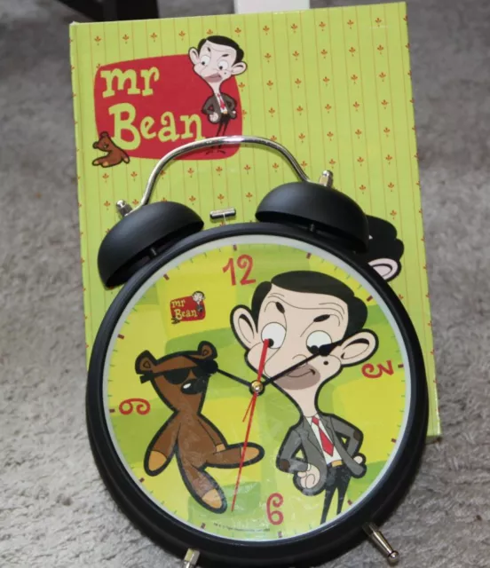 Grand réveil cloches MR BEAN CLOCK & TEDDY idéal cadeau mariage NEUF SUPERBE !