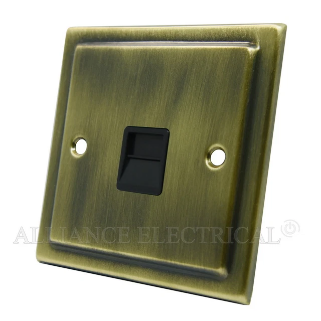 Prise Téléphonique Décorative Crabtree 8283/BZ – 1 Gang, 10A, Finition Bronze