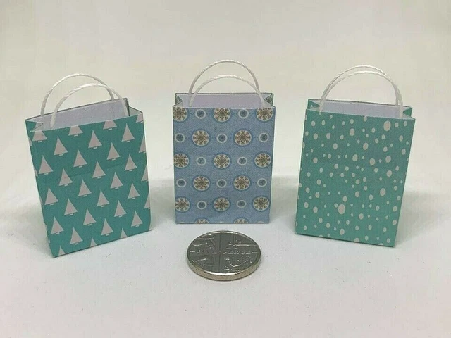 Handmade 1:12th Scale Dolls House Miniature Set of 3 Christmas Xmas Gift Bags 3