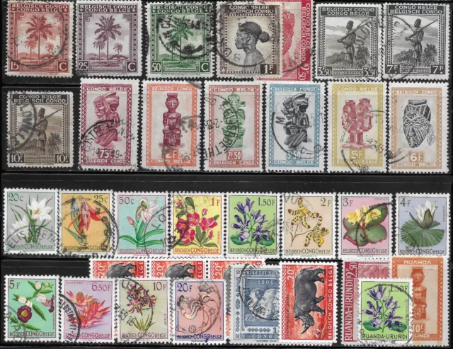 BELGIAN CONGO - ca. 50 stamp lot 1900 to 1960 MNH and USED + Free GIFT 3