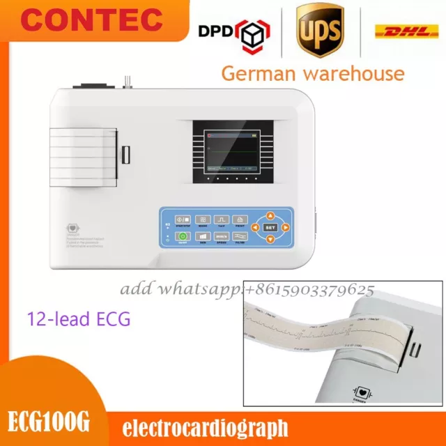 Machine ECG monocanal 12 dérivations multilingue, électrocardiographe