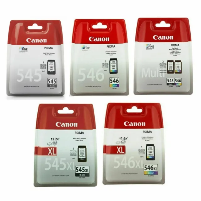 Genuine Canon PG545/CL546 & PG545XL/CL546XL Ink Cartridges For PIXMA MG2450 Lot