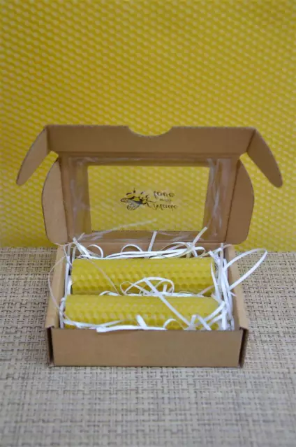 Hand Rolled Handmade Pure Beeswax Candles from Beeswax Sheets Gift