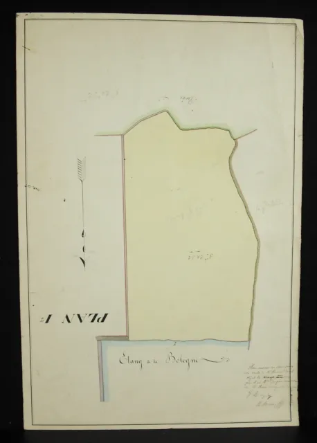 Plan de cadastre 1884 H Moreau & Dupin étang de Bologne habay la neuve Belgique