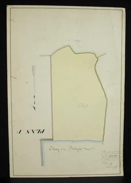 Plan de cadastre 1884 H Moreau & Dupin étang de Bologne habay la neuve Belgique
