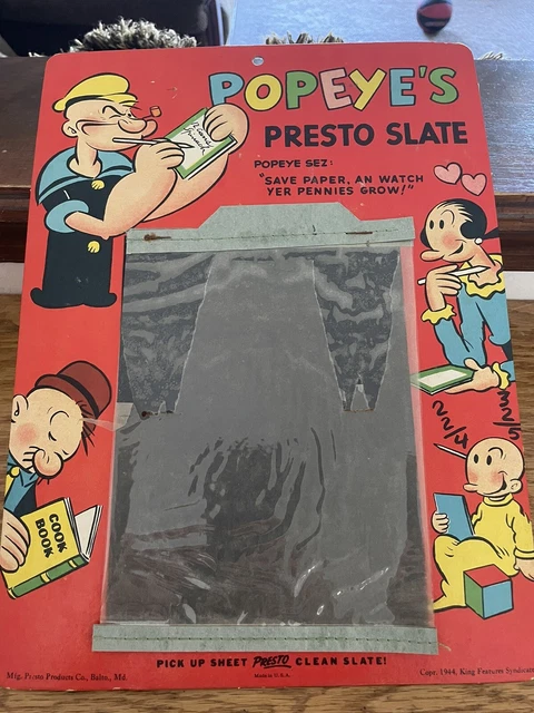 Vintage 1944 POPEYE OLIVE WIMPY SWEAT PEA Preston Magic Slate Collectible Toy Vintage 1944 POPEYE OLIVE WIMPY SWEAT PEA Preston Magic Slate Collectible Toy