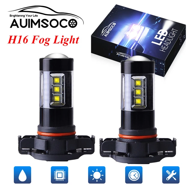 2x H16 5202 LED Fog Light DRL Driving Light 6000K White For Silverado 1500 07-15
