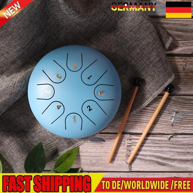 TTSAM 6 Zoll Ethereal Steel Tongue Drum 8 Tune Hand Pan Drum Tank mit Schl?eln D