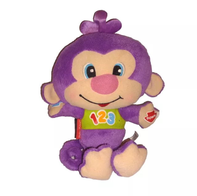 Fisher Price Laugh & Learn LEARNING OPPOSITES MONKEY Purple 10in Plush 2013