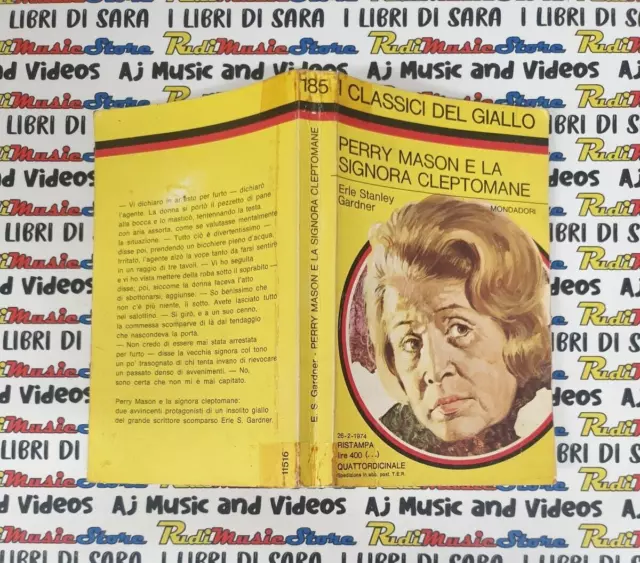 book libro ERLE STANLEY GARDNER Perry Mason la signora cleptomane GIALLO 185(L45