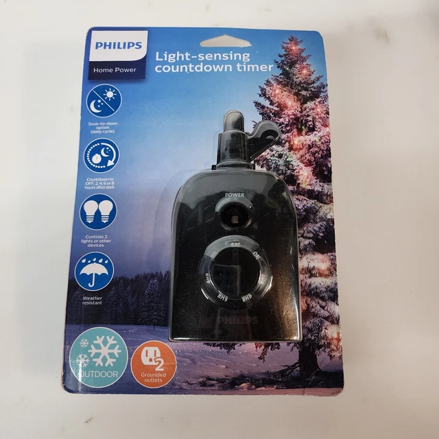 PHILIPS LIGHT SENSING Countdown Timer Outdoor Grounded Outlets Lights