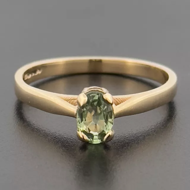 9ct Yellow Gold 0.50ct Tourmaline Solitaire Ring Size N Hallmarked