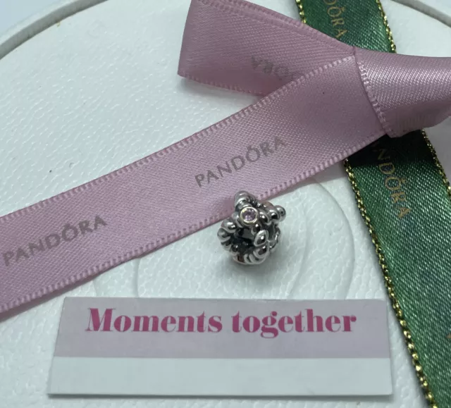 Pandora Silver 14k Gold Pink Sapphire Binding Beauty Charm #790410PSA genuine