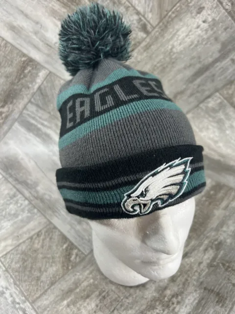 Philadelphia Eagles Beanie Hat Winter Pom Pom Embroidered Logo NFL New Era Adult