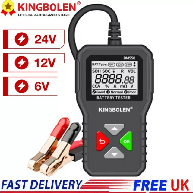 Car Battery Tester BM550 6V 12V 24V 100-2000 CCA 2Ah-220Ah Detect Analyzer Tool