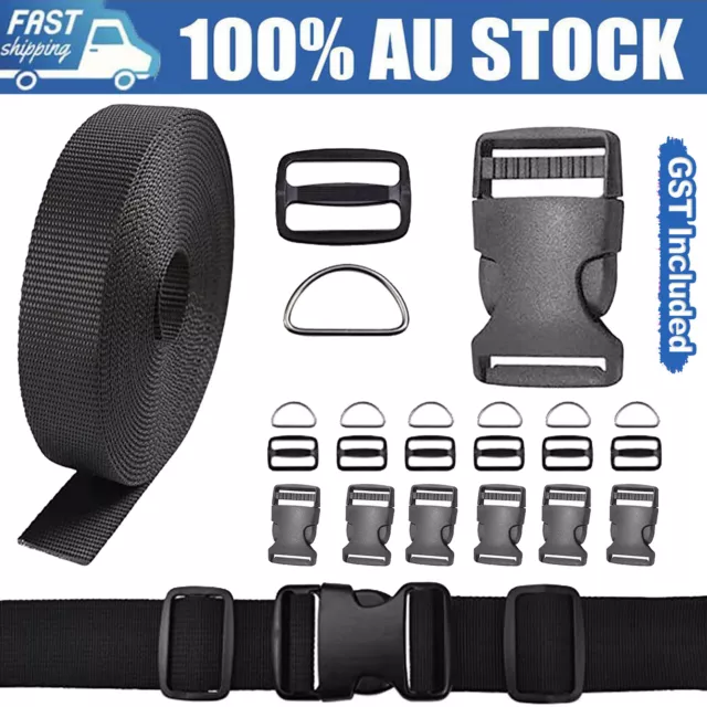 Quick Side Release Buckles Webbing Strapping Buckle Tape Strap Belt DIY Tool AU