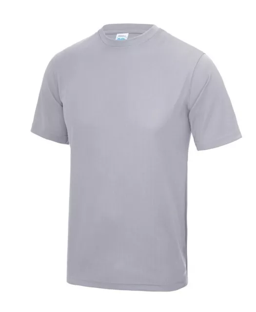 AWDis Cool Dry Plain T-Shirt Mens Sports Breathable Short Sleeve Tee Grey L