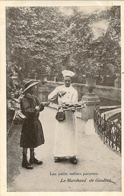 Postcard Paris Les Petit Metiers Parisiens Le Merchant De Waffres