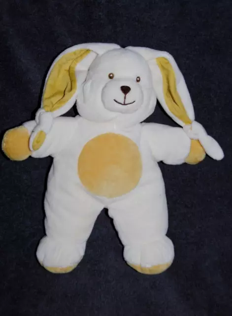 Peluche Doudou Lapin Beige Jaune Moutarde GIPSY Lutin Longues Oreilles 27Cm NEUF