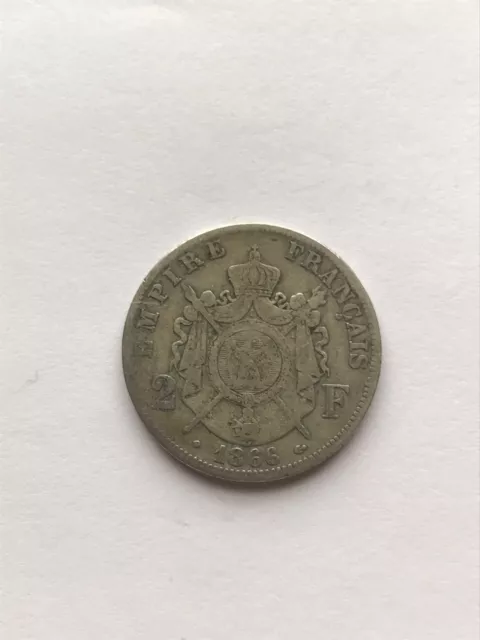 2 Francs Argent - Napoléon Iii - Tête Laurée - 1866 Bb - Strasbourg