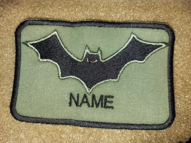 USAF Bats Nametag Bestickt mit Wunschnamen Tactical Morale Aufnäher Patch Oliv