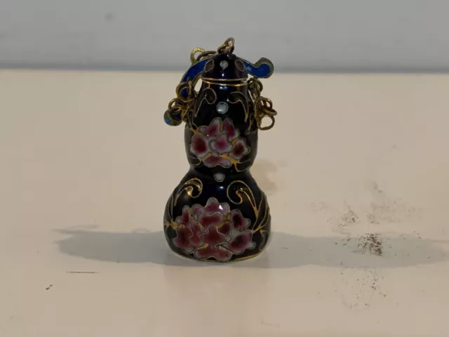 Vintage Possiblement Antique Chinois Cloisonné Émail Miniature Suspendu Double