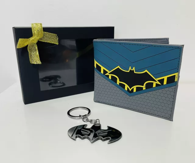 Mens Batman Comic Wallet And Keyring Gift Set Present Idea New