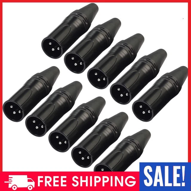 10pcs DIY Microphone XLR 3Pin Male Plug Connector Cable Solder Plug MIC Adapter