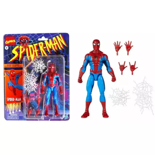 Marvel Legends Retro Cardback Spider-Man Cel-Shading Comics 6" Action Figure KO.