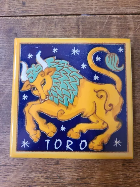 NEW Italian Pottery ZODIAC TAURUS TORO Sintopress TileTerracotta Trivet