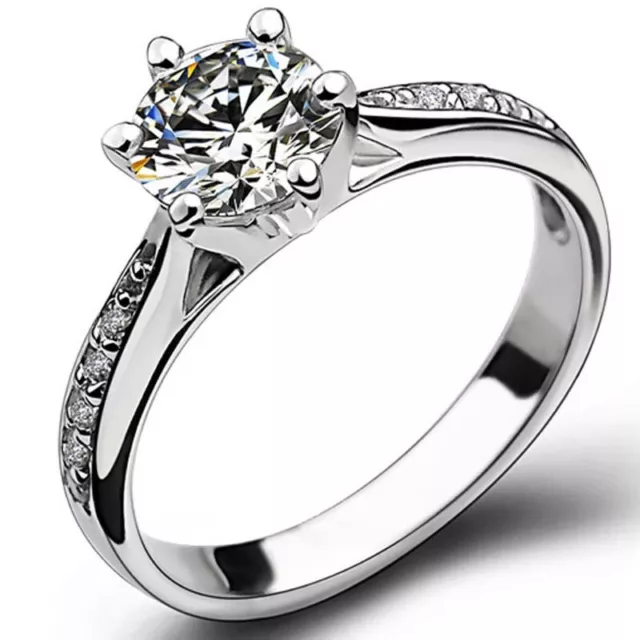 925 Sterling Silver Ring 0.7 CT Natural Zircon Womens Wedding Engagement Rings